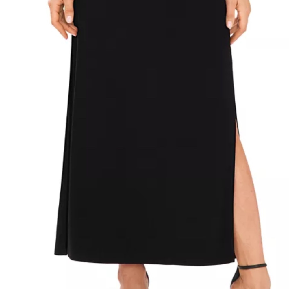 NWT Tahari Black Long Sleeve Wrap Midi Dress - Picture 4 of 9